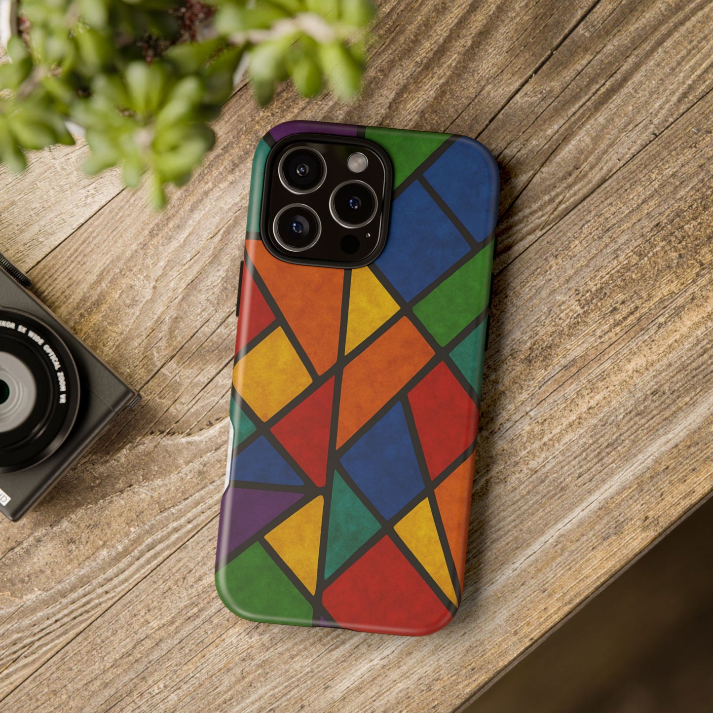Colorful Phone Case, Stained Glass Pattern, Artistic Phone Cover, Unique Smartphone Protection, Vibrant Gift for All Occasions