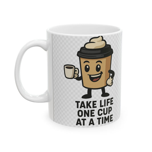 Whimsical Coffee Mug for Life Lovers, Gift for Coffee Aficionados, Motivational Tea Mug, Fun Home Decor, Coffee-Lover's Mug