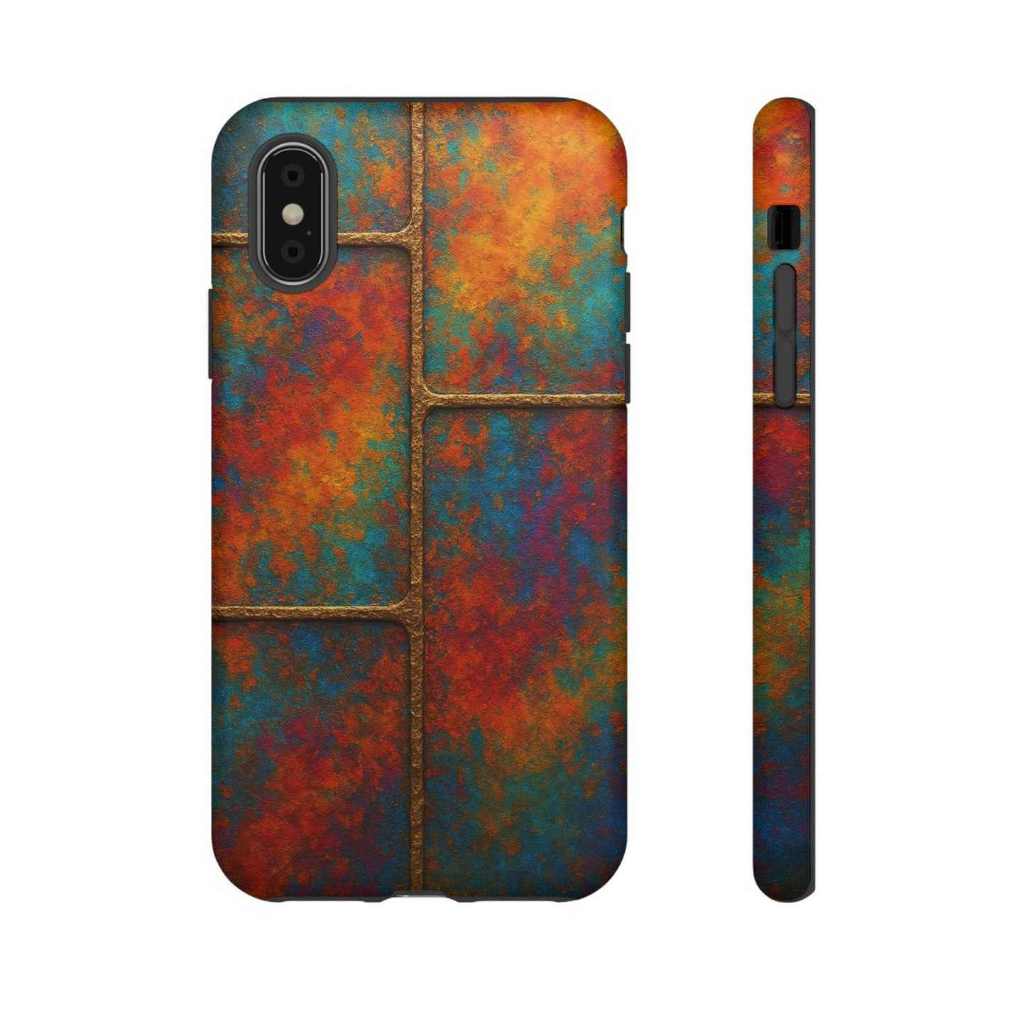 Colorful Textured Phone Case, Vibrant iPhone Cover, Tough Protective Shell, Unique Mobile Accessory, Artisan Phone Protection