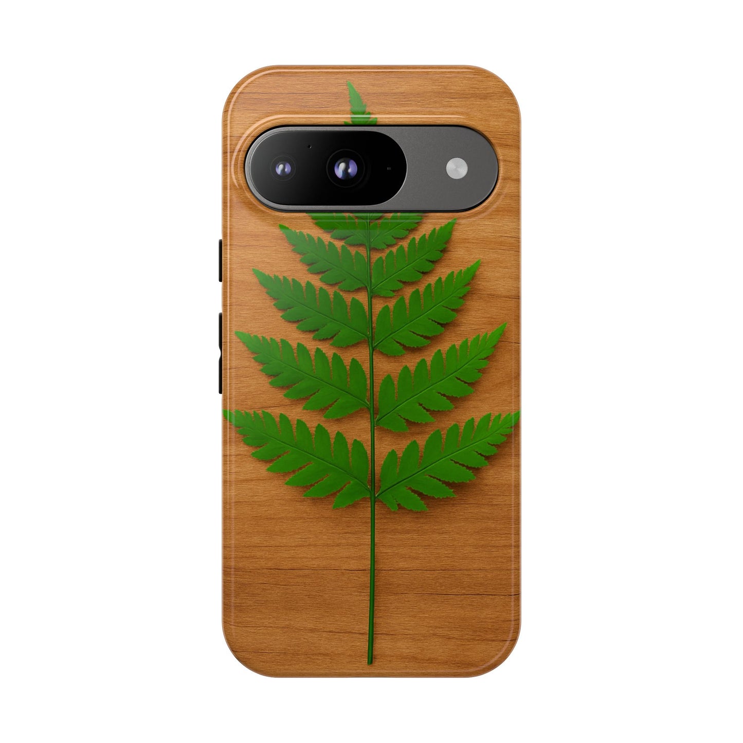 Wooden Fern Phone Case - Eco-Friendly Tough Cases for Nature Lovers, Unique Gift, Customizable Design, Nature-Themed Accessories