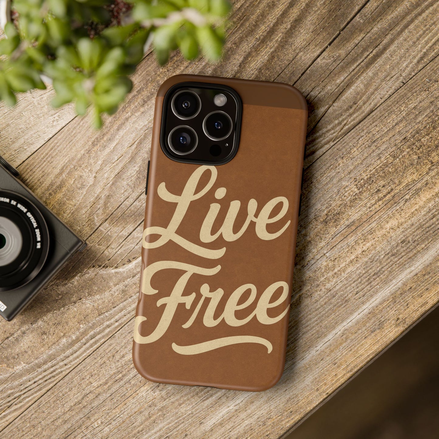 Live Free Phone Case, Tough Cases, Inspirational Phone Accessories, Gift for Adventurers, Customizable Design, Unique Tech Gifts