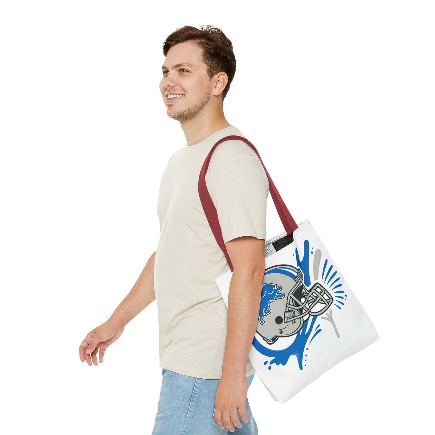 Sporty Tote Bag, Floral Football Tote, Game Day Bag, NFL Team Spirit Bag, Birthday Gift for Sports Fans, Everyday Use Bag