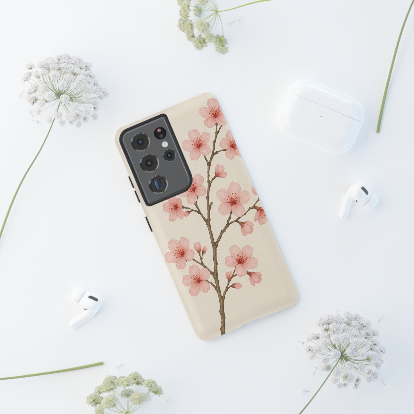 Cherry Blossom Phone Case, Floral Phone Cover, Tough Case for Gifts, Spring Decor, Cute Tech Accessories, Nature Lover's Gift