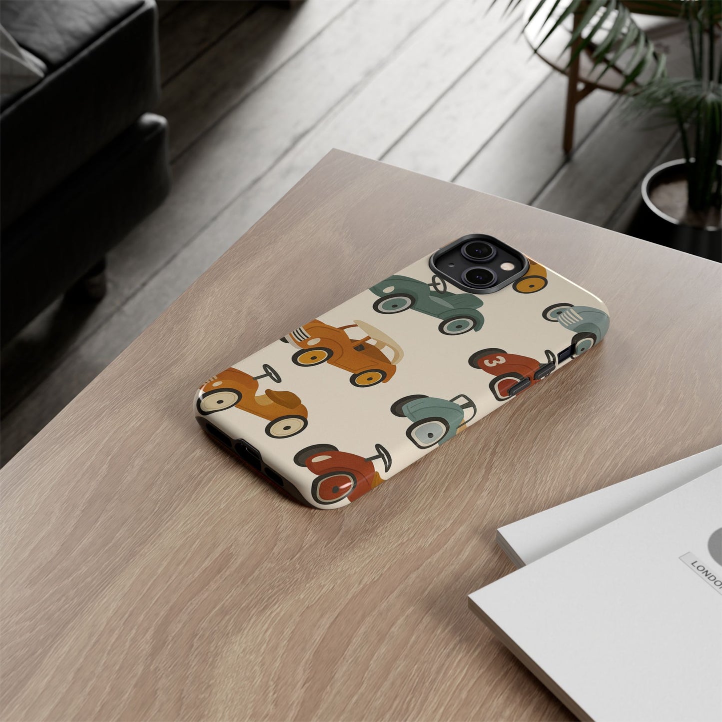 Vintage Car Phone Case, Tough Cases, Kids Gift, Car Lover Accessory, Retro Style, Phone Protection, Unique Design, pedal cars