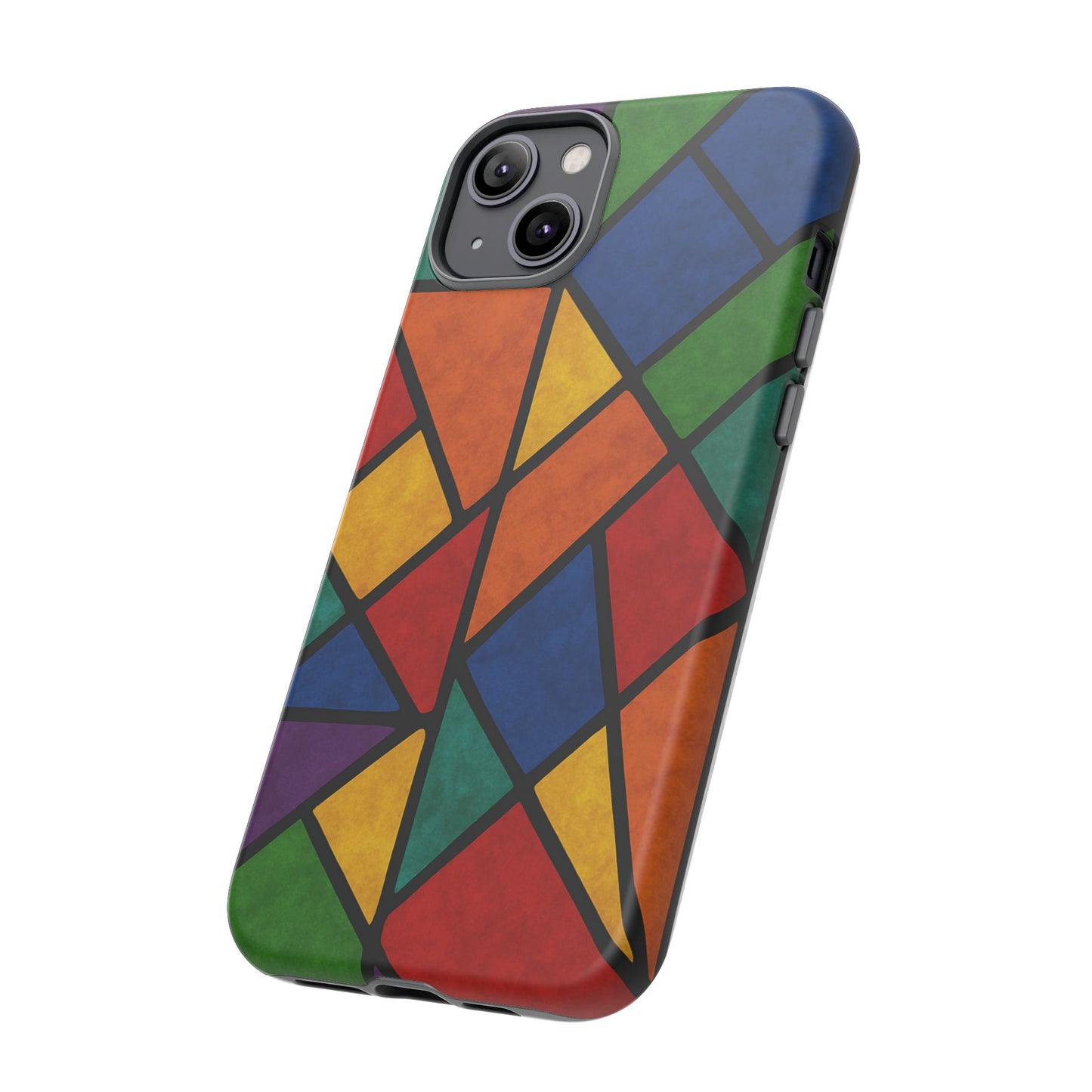 Colorful Phone Case, Stained Glass Pattern, Artistic Phone Cover, Unique Smartphone Protection, Vibrant Gift for All Occasions