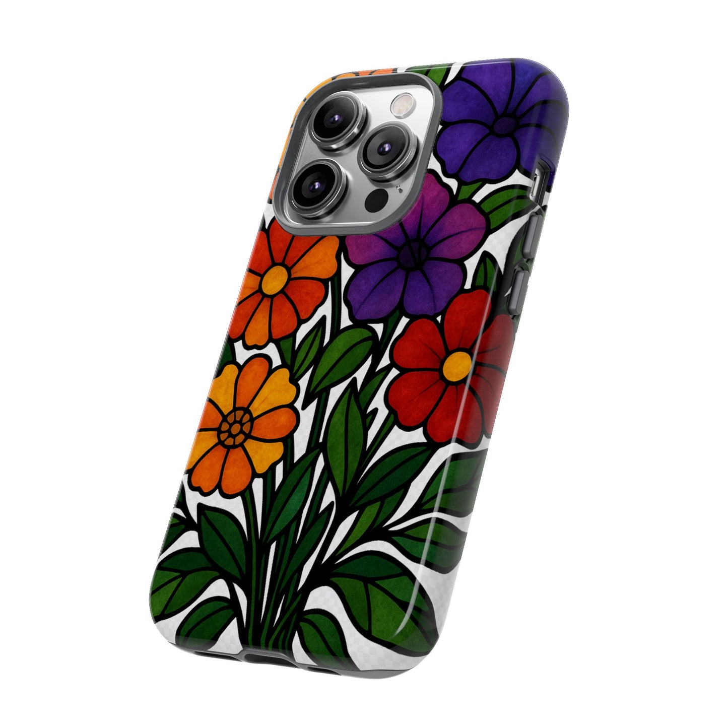 Floral Phone Case, Tough Cases with Colorful Flower Design, Gift for Flower Lovers, Summer Accessories, Trendy Phone Cover