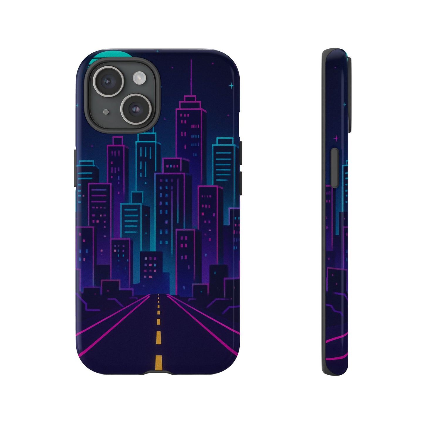 Cityscape Phone Case, Tough Cases, Urban Style, Nighttime Vibe, Phone Cover, Gift for City Lovers, Modern Design