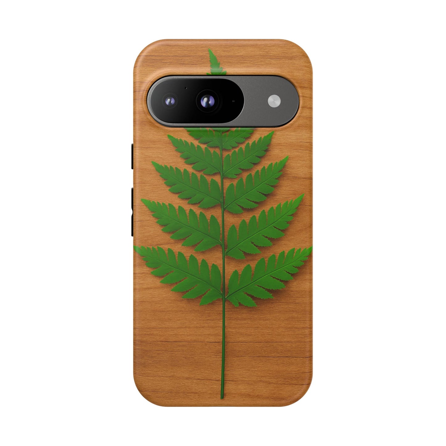 Wooden Fern Phone Case - Eco-Friendly Tough Cases for Nature Lovers, Unique Gift, Customizable Design, Nature-Themed Accessories