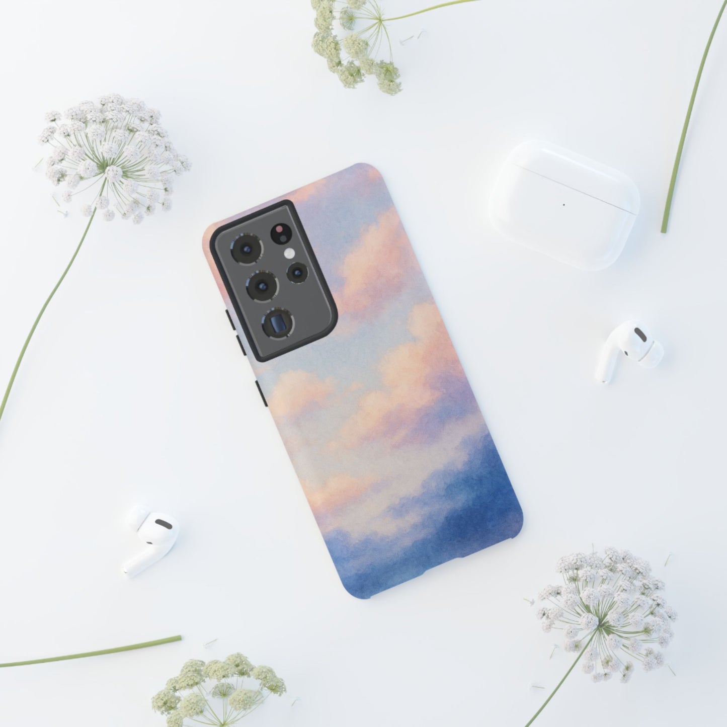 Sky Blue Cloud Phone Case, Tough Phone Cover, Aesthetic Cell Phone Accessory, Gift for Teen, Trendy Tech Protection