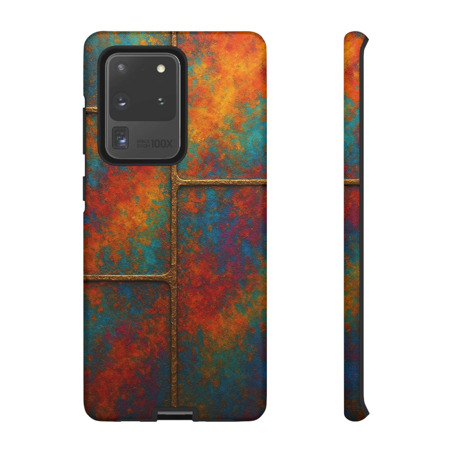 Colorful Textured Phone Case, Vibrant iPhone Cover, Tough Protective Shell, Unique Mobile Accessory, Artisan Phone Protection