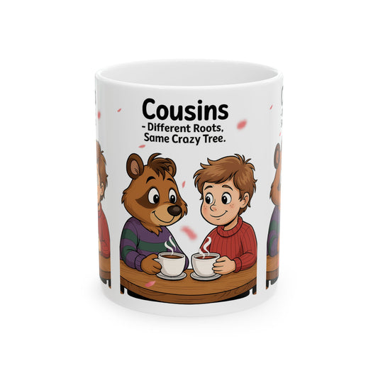 Cousins Ceramic Mug - Perfect Gift for Family, Cousin Reunion, Birthday, Just Because, Cute Bear Design
