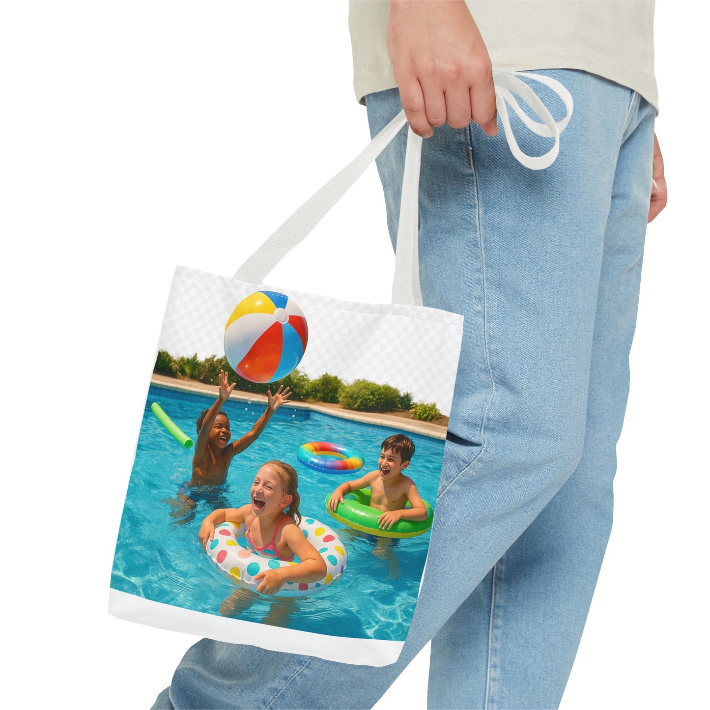 Fun Summer Tote Bag, Beach Bag, Poolside Accessory, Vacation Tote, Kids Swimming Tote, Colorful Pool Party Bag