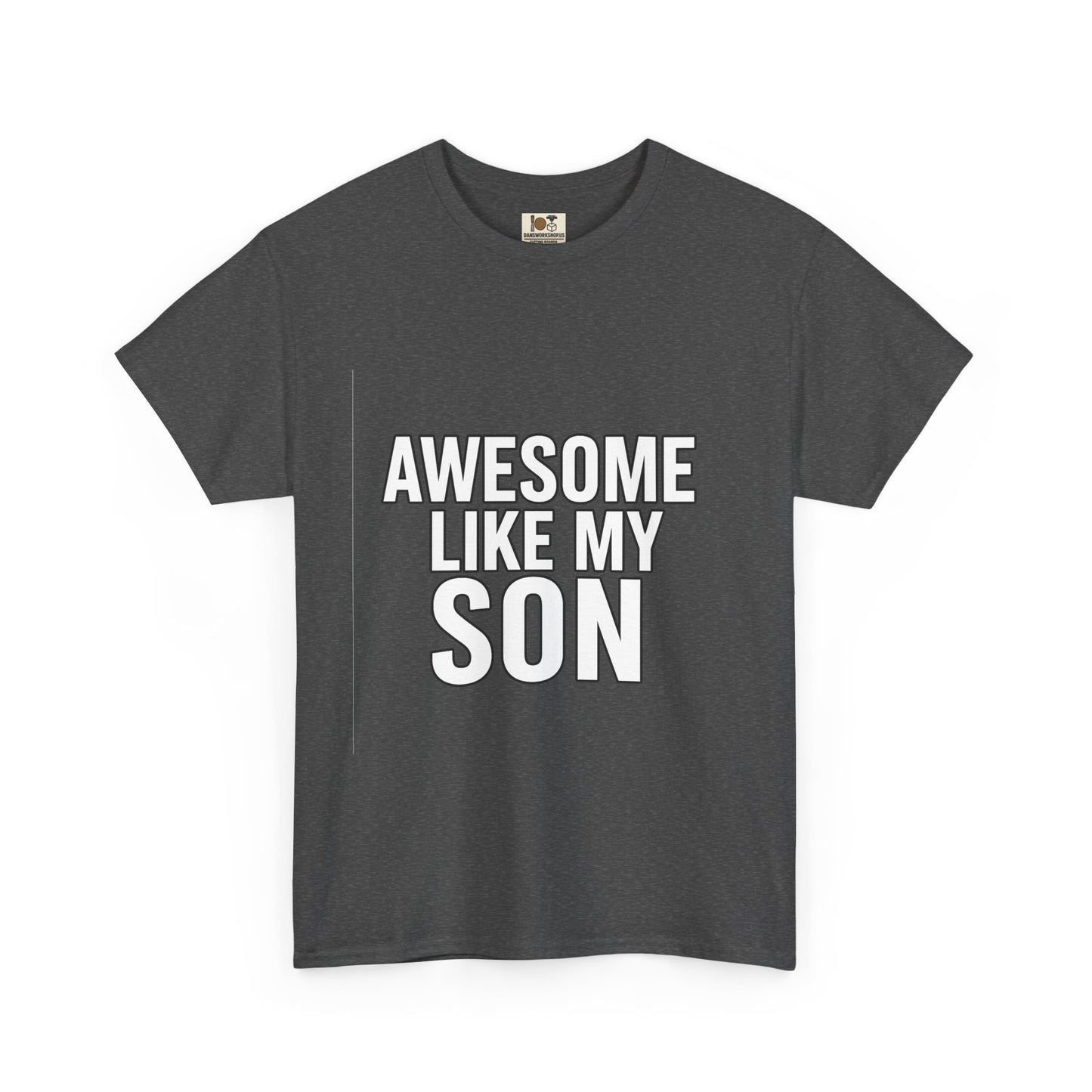 Awesome Like My Son Unisex Heavy Cotton Tee - Gift for Parents, Funny T-Shirt, Dad Tee, Family Pride, Everyday Wear