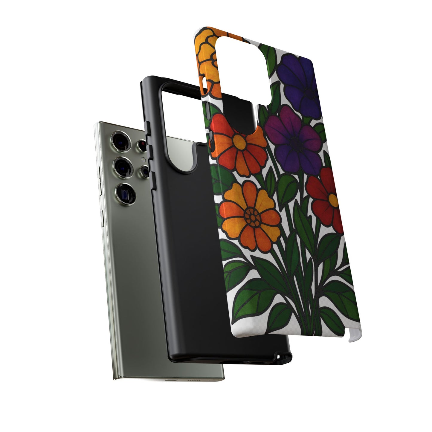 Floral Phone Case, Tough Cases with Colorful Flower Design, Gift for Flower Lovers, Summer Accessories, Trendy Phone Cover