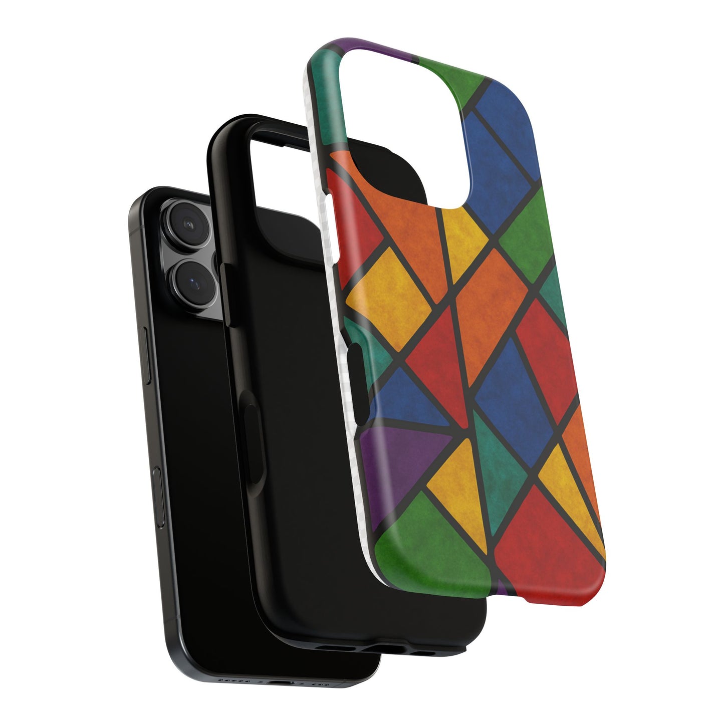 Colorful Phone Case, Stained Glass Pattern, Artistic Phone Cover, Unique Smartphone Protection, Vibrant Gift for All Occasions