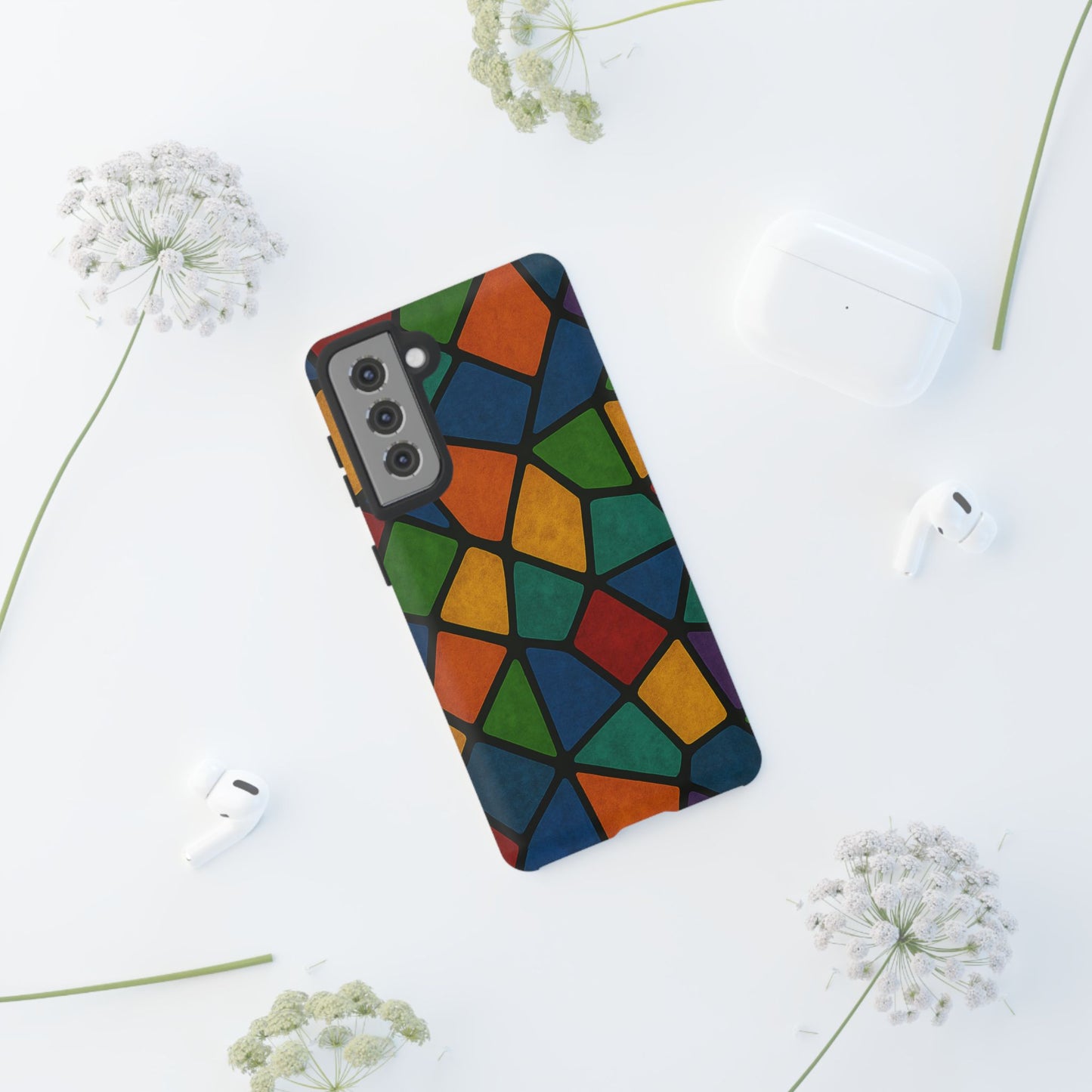 Colorful Mosaic Phone Case, Tough Cell Phone Cover, Vibrant Smartphone Protector, Unique Gift for Weddings, Birthday, Holidays
