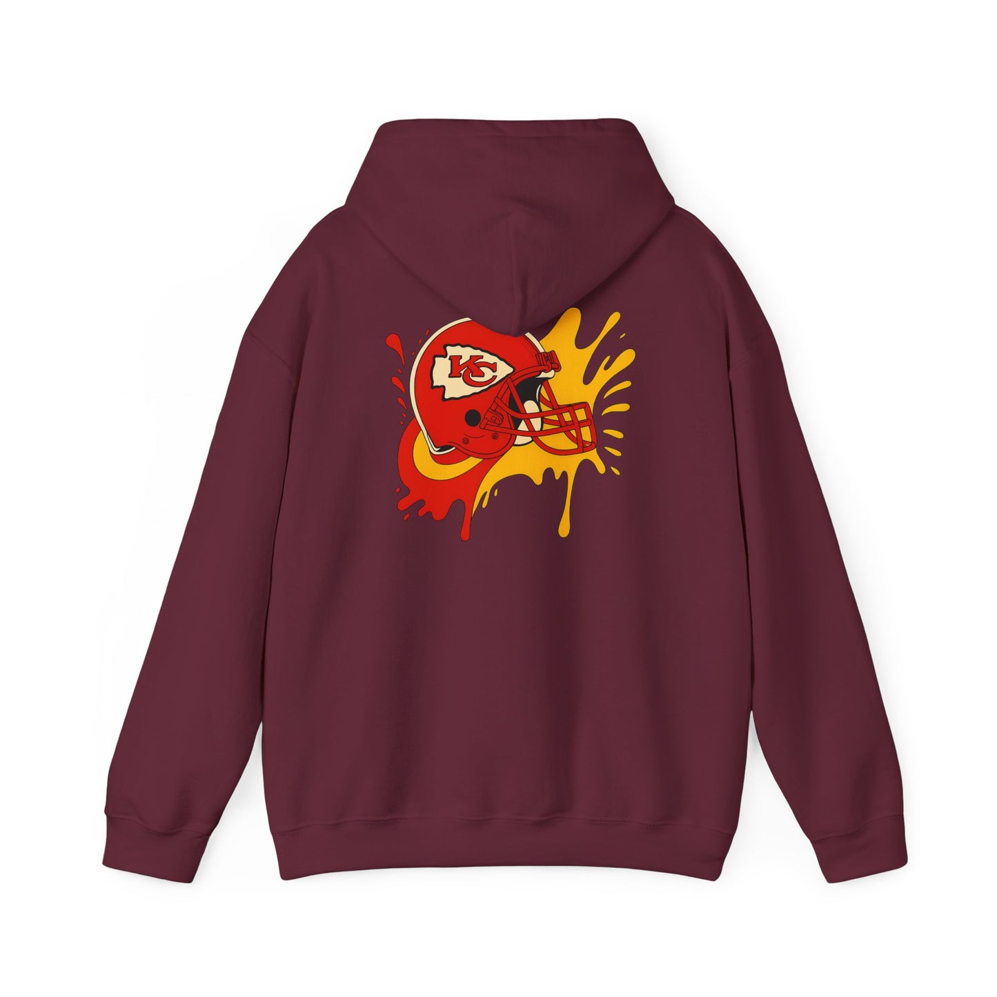 Sporty Graffiti Hoodie for Chiefs Fans, Versatile Streetwear, Perfect Gift for Game Day, Fashionable Fall Layer, Unisex Heavy Blend