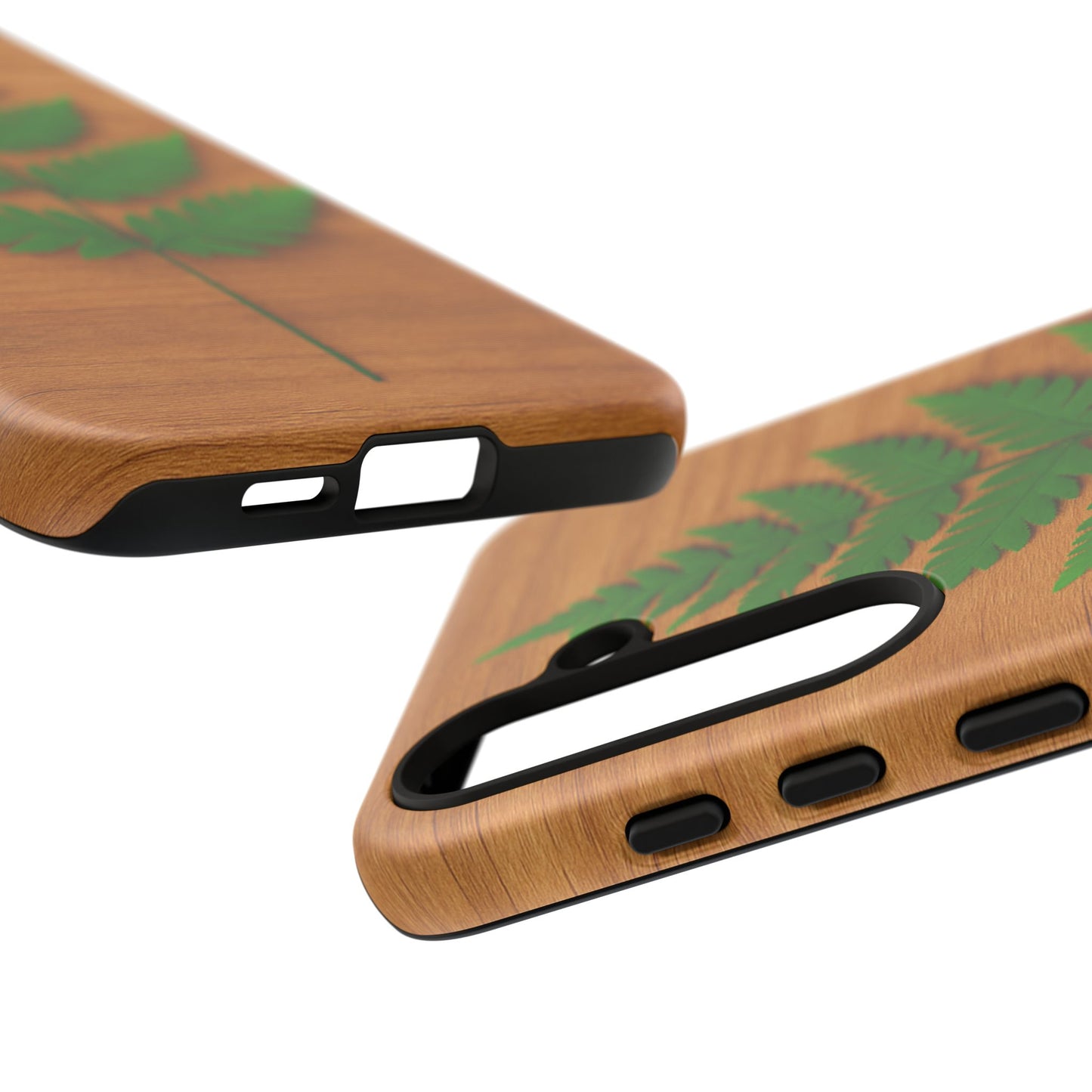 Wooden Fern Phone Case - Eco-Friendly Tough Cases for Nature Lovers, Unique Gift, Customizable Design, Nature-Themed Accessories