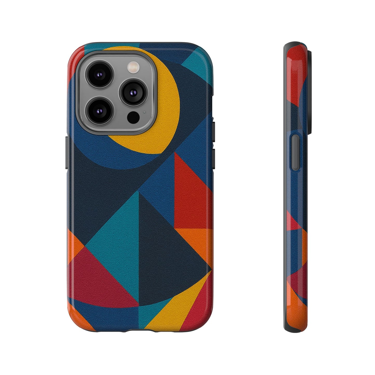 Vibrant Phone Case, Colorful Phone Cover, Geometric Design, Artistic Gift, Trendy Accessory, Vibrant Colors, Unique Design