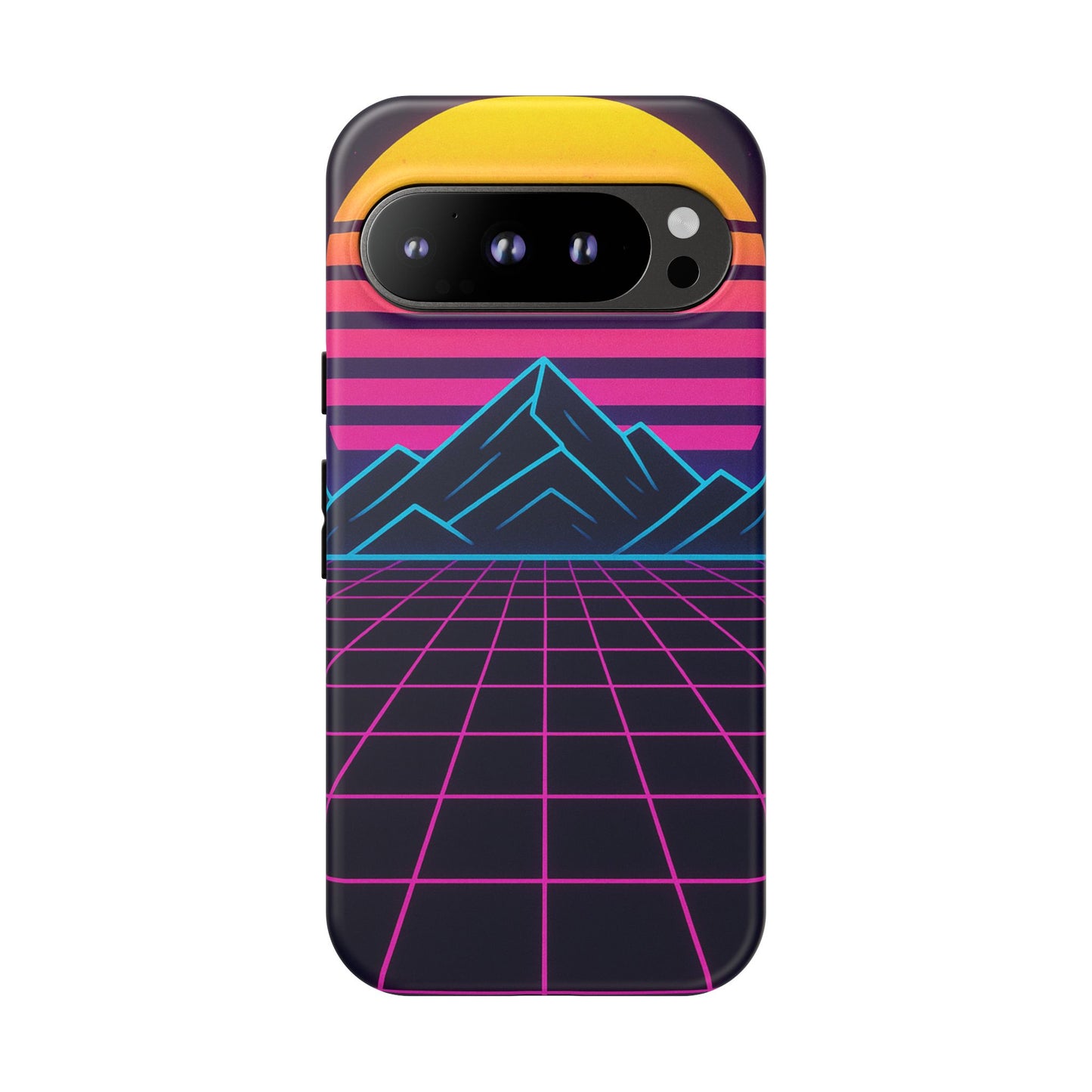 Retro Sunset Phone Case, Vintage Neon Case, 80s Aesthetic Cover, Gift for Tech Lovers, Unique Phone Accessories