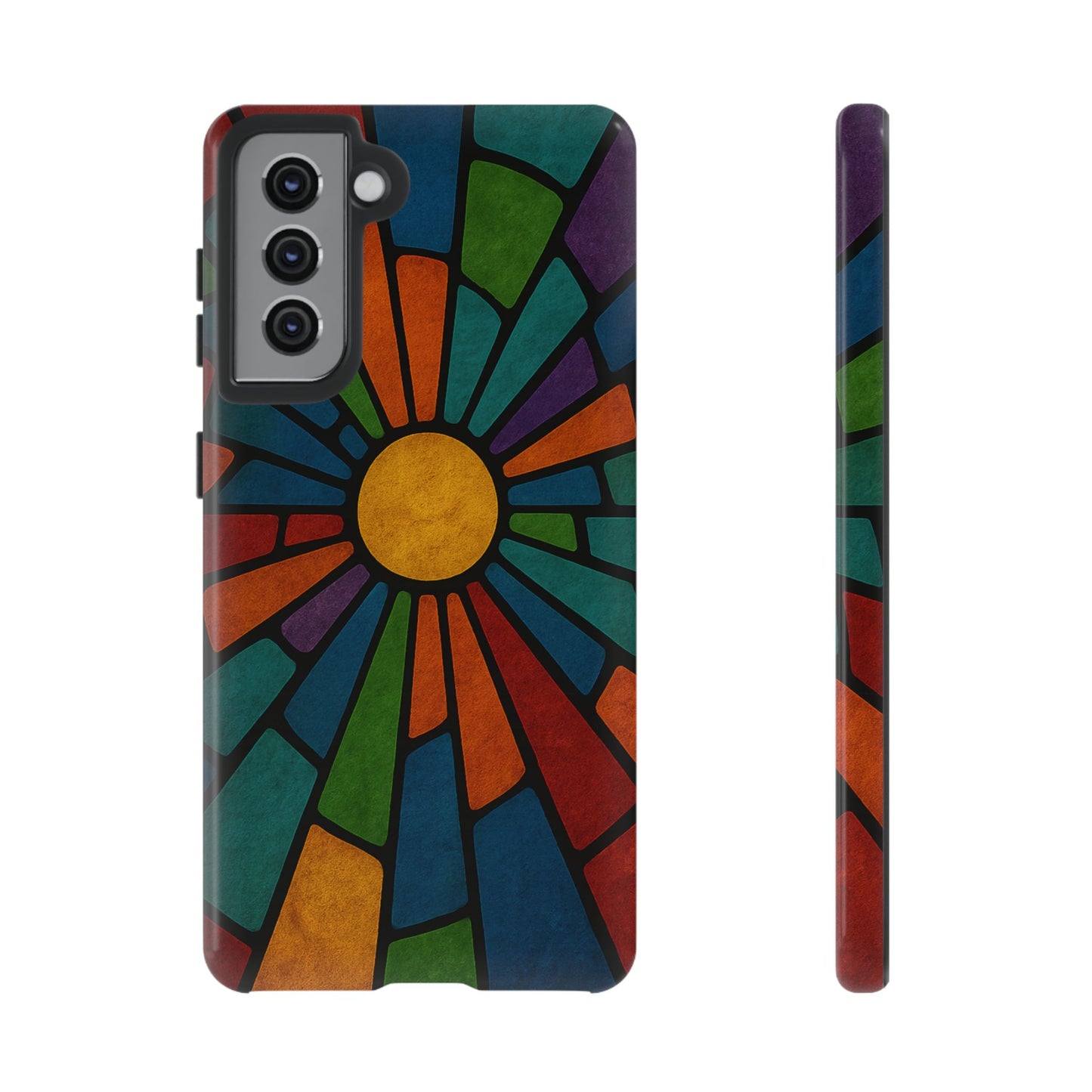 Colorful Stained Glass Phone Case, Tough Cases, Artistic Phone Cover, Vibrant Mobile Accessory, Unique Gift for Art Lovers