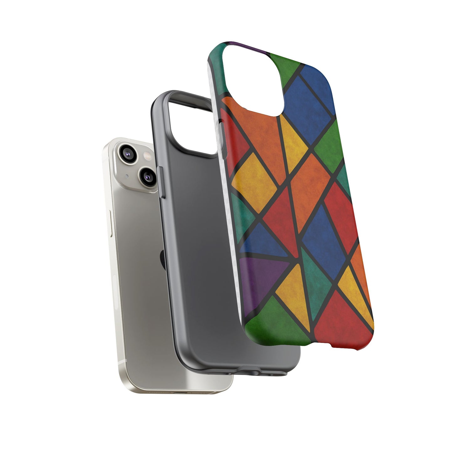 Colorful Phone Case, Stained Glass Pattern, Artistic Phone Cover, Unique Smartphone Protection, Vibrant Gift for All Occasions