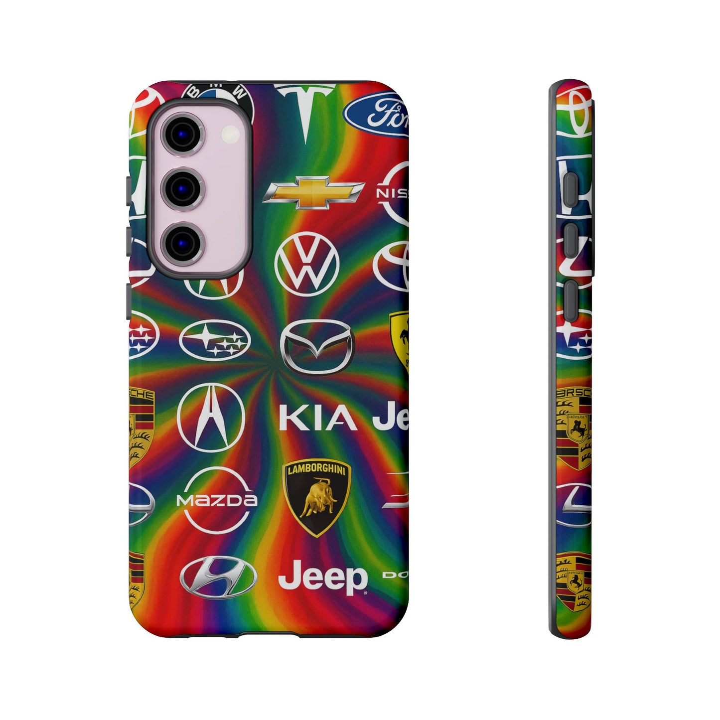 Colorful Car Logos Phone Case - Vibrant Tough Cases for Auto Enthusiasts, Unique Gift for Birthdays, Car Events, and Holidays