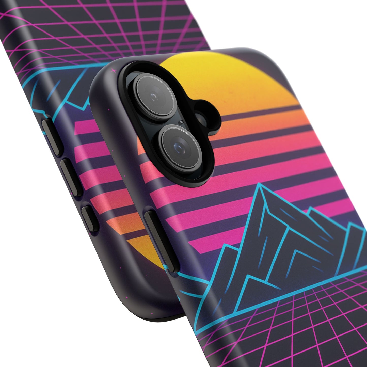 Retro Sunset Phone Case, Vintage Neon Case, 80s Aesthetic Cover, Gift for Tech Lovers, Unique Phone Accessories