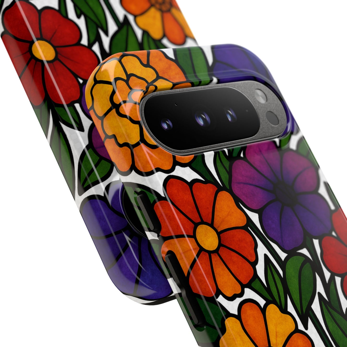 Floral Phone Case, Tough Cases with Colorful Flower Design, Gift for Flower Lovers, Summer Accessories, Trendy Phone Cover