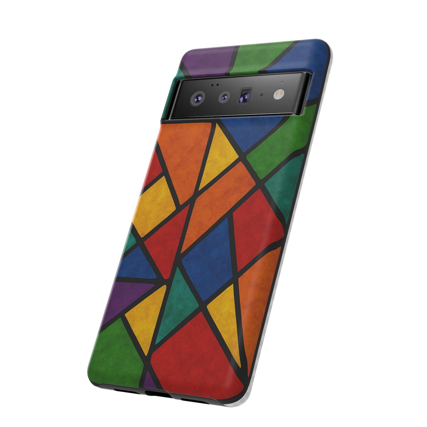 Colorful Phone Case, Stained Glass Pattern, Artistic Phone Cover, Unique Smartphone Protection, Vibrant Gift for All Occasions