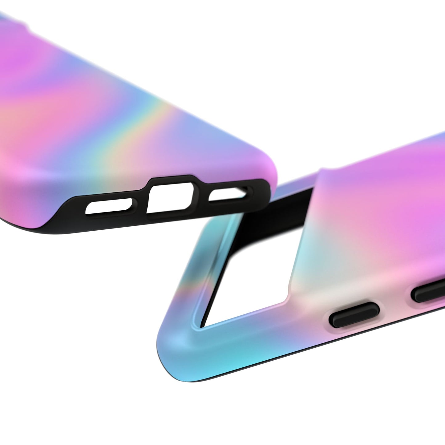 Colorful Holographic Phone Case, Tough Cases for iPhone, Trendy Phone Cover, Unique Gift for Her, Pastel Phone Accessory