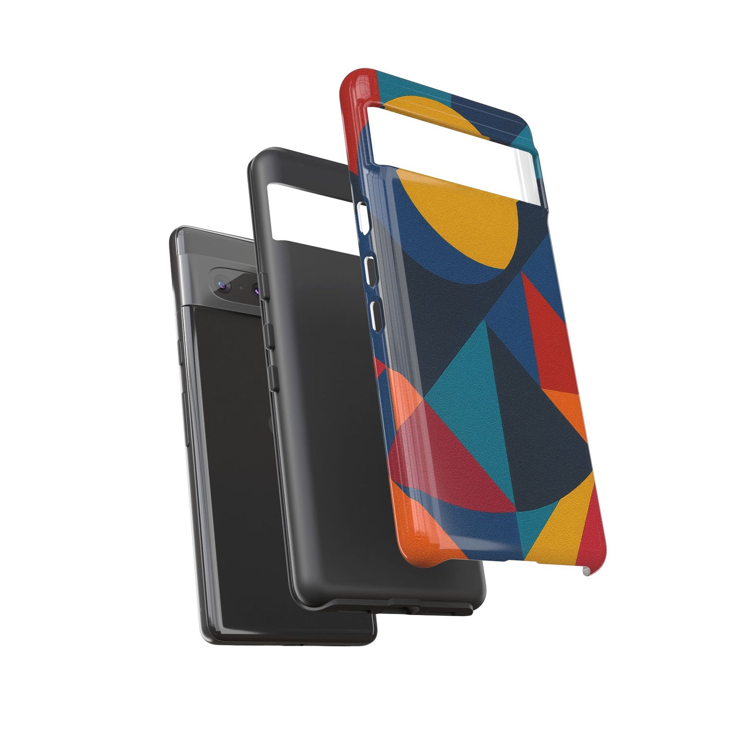 Vibrant Phone Case, Colorful Phone Cover, Geometric Design, Artistic Gift, Trendy Accessory, Vibrant Colors, Unique Design