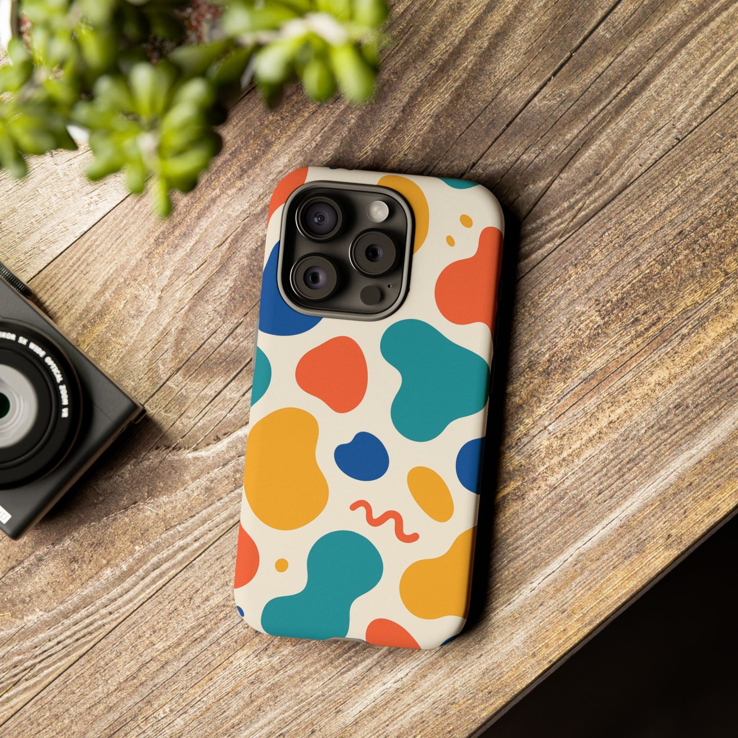 Colorful Phone Case with Abstract Design, Stylish Phone Cover, Trendy Tech Accessory for Her, Unique Gift Idea, Fun Patterned Case