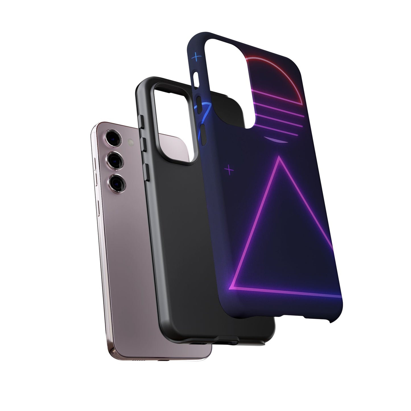 Retro Neon Phone Case, Tough Cases for iPhone, 80s Aesthetic Phone Cover, Abstract Neon Design, Gift for Tech Lovers
