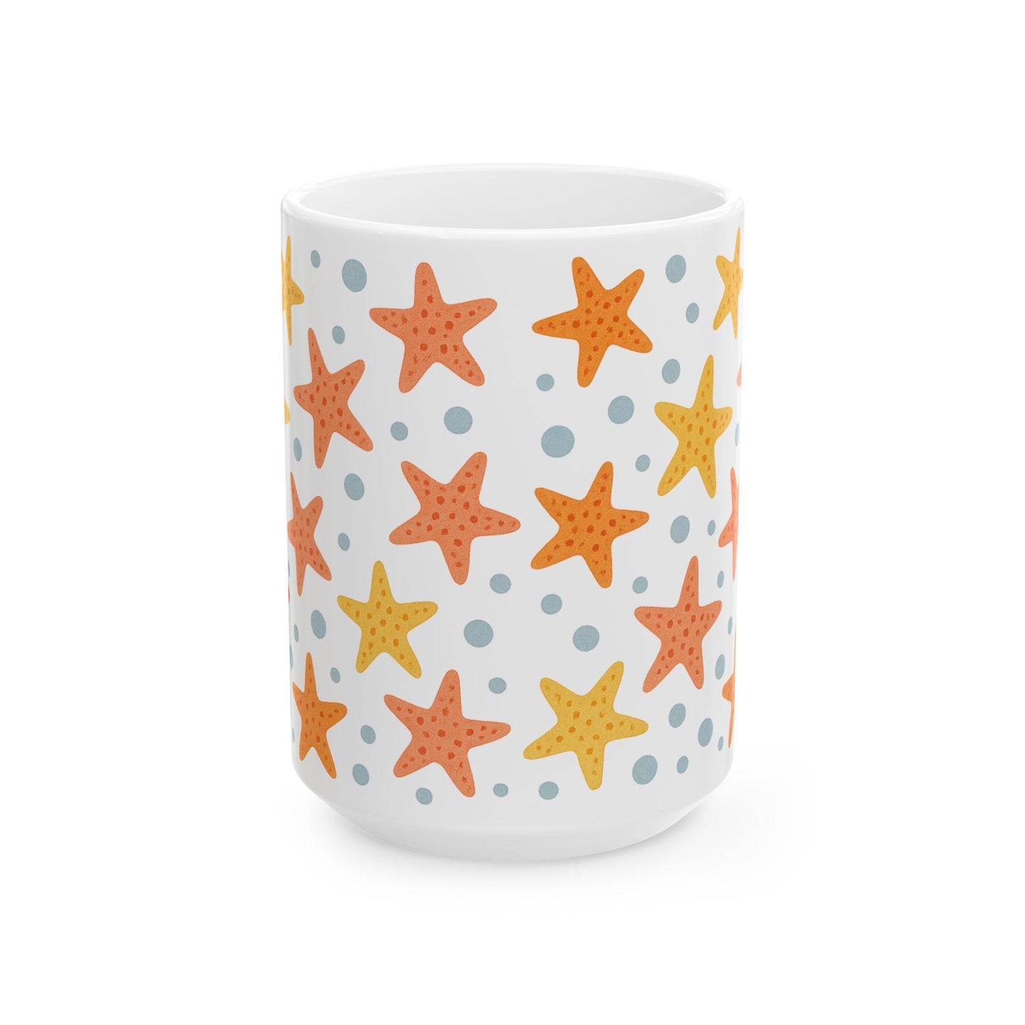 Beach Vibes Starfish Ceramic Mug - Perfect Gift for Summer, Coastal Decor, Coffee Lover, Beach House, Ocean Theme