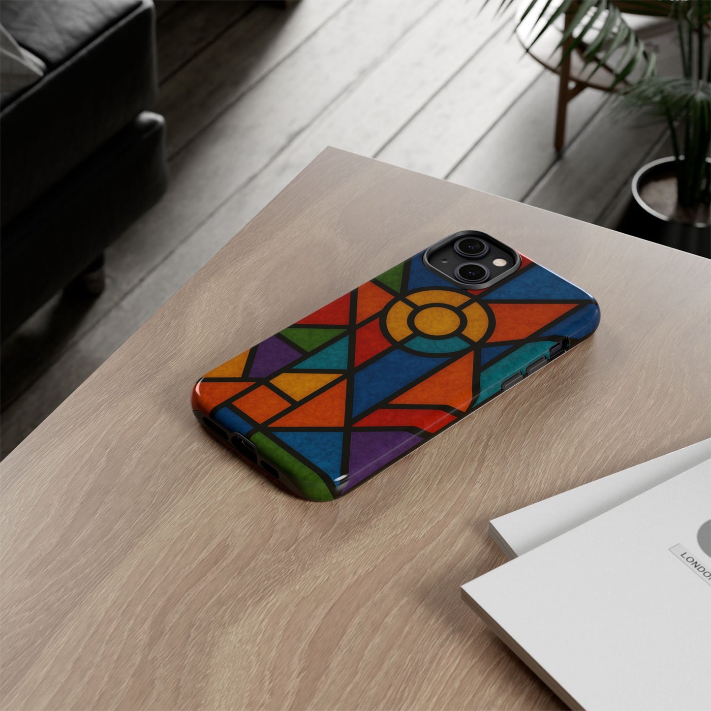 Colorful Stained Glass Phone Case, Artistic Phone Cover, Vibrant Protective Case, Unique Gift for Art Lovers, Stylish Smartphone Accessory