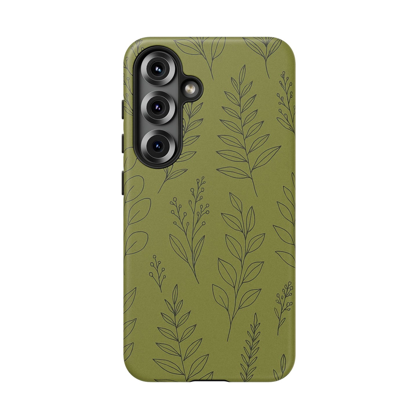 Stylish Phone Case, Botanical Design, Tough Phone Cover, Green Floral Case, Nature Inspired Gift, Eco-Friendly Accessory
