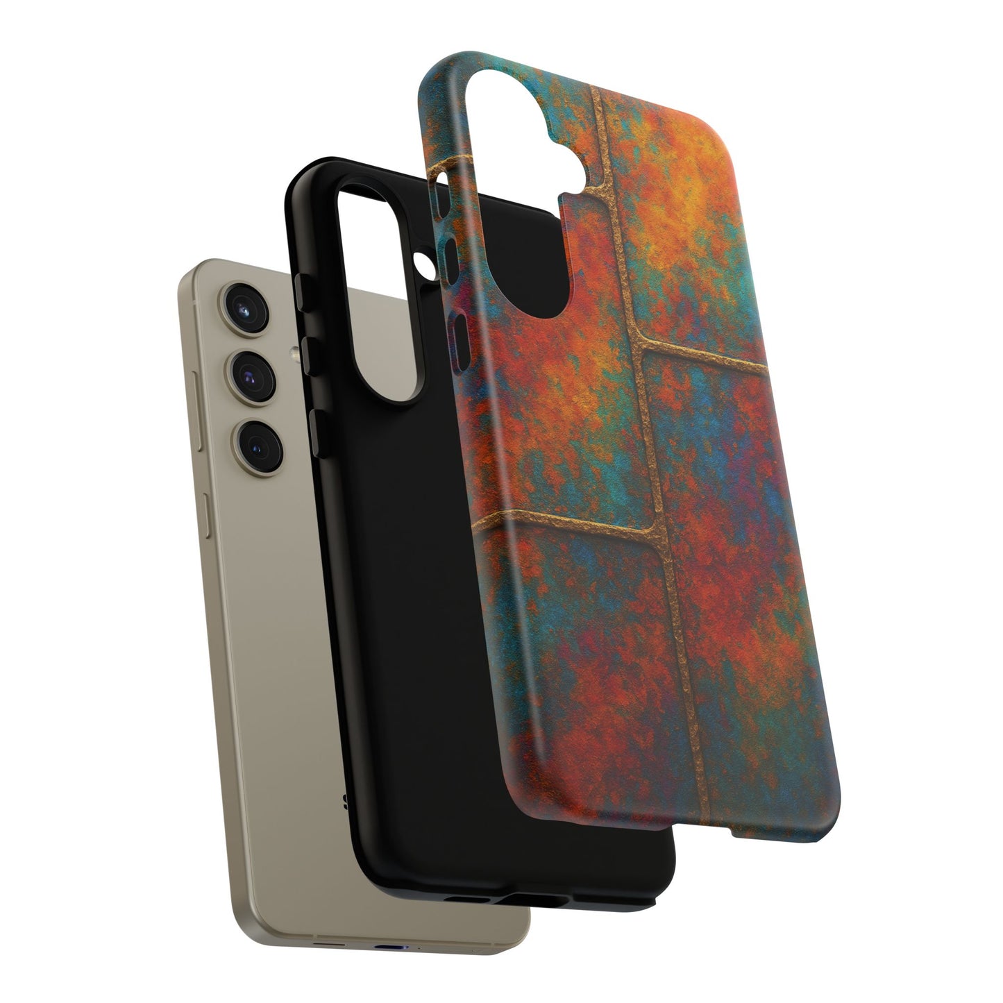 Colorful Textured Phone Case, Vibrant iPhone Cover, Tough Protective Shell, Unique Mobile Accessory, Artisan Phone Protection
