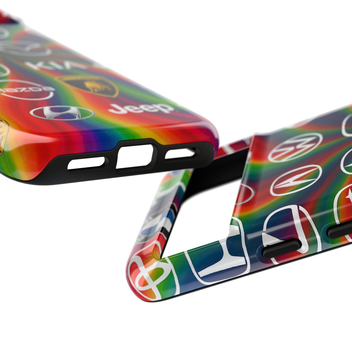 Colorful Car Logos Phone Case - Vibrant Tough Cases for Auto Enthusiasts, Unique Gift for Birthdays, Car Events, and Holidays