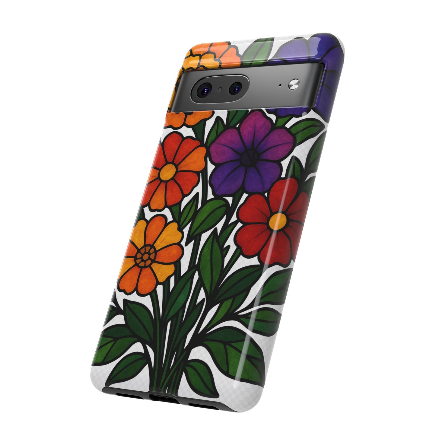 Floral Phone Case, Tough Cases with Colorful Flower Design, Gift for Flower Lovers, Summer Accessories, Trendy Phone Cover