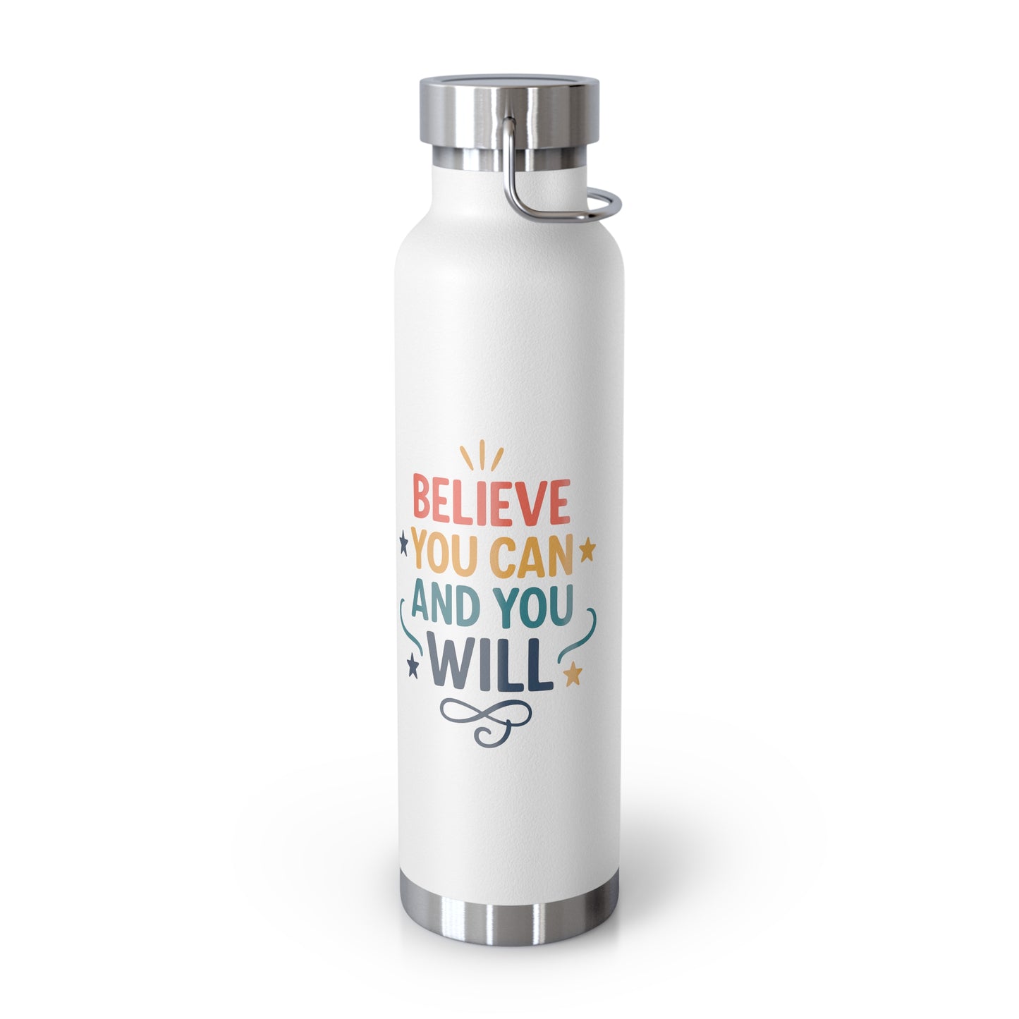 Inspirational Water Bottle, Motivational Travel Mug, Believe You Can Drinkware, Fitness Gifts, Personal Affirmation Bottle