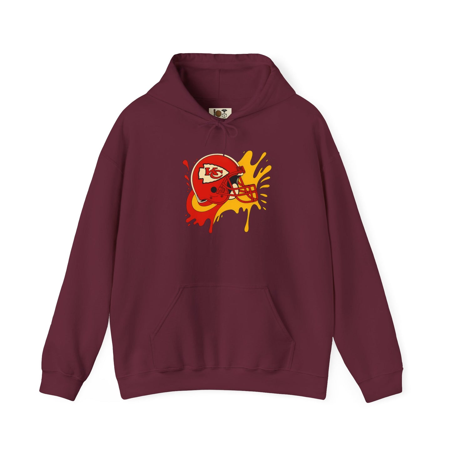Sporty Graffiti Hoodie for Chiefs Fans, Versatile Streetwear, Perfect Gift for Game Day, Fashionable Fall Layer, Unisex Heavy Blend