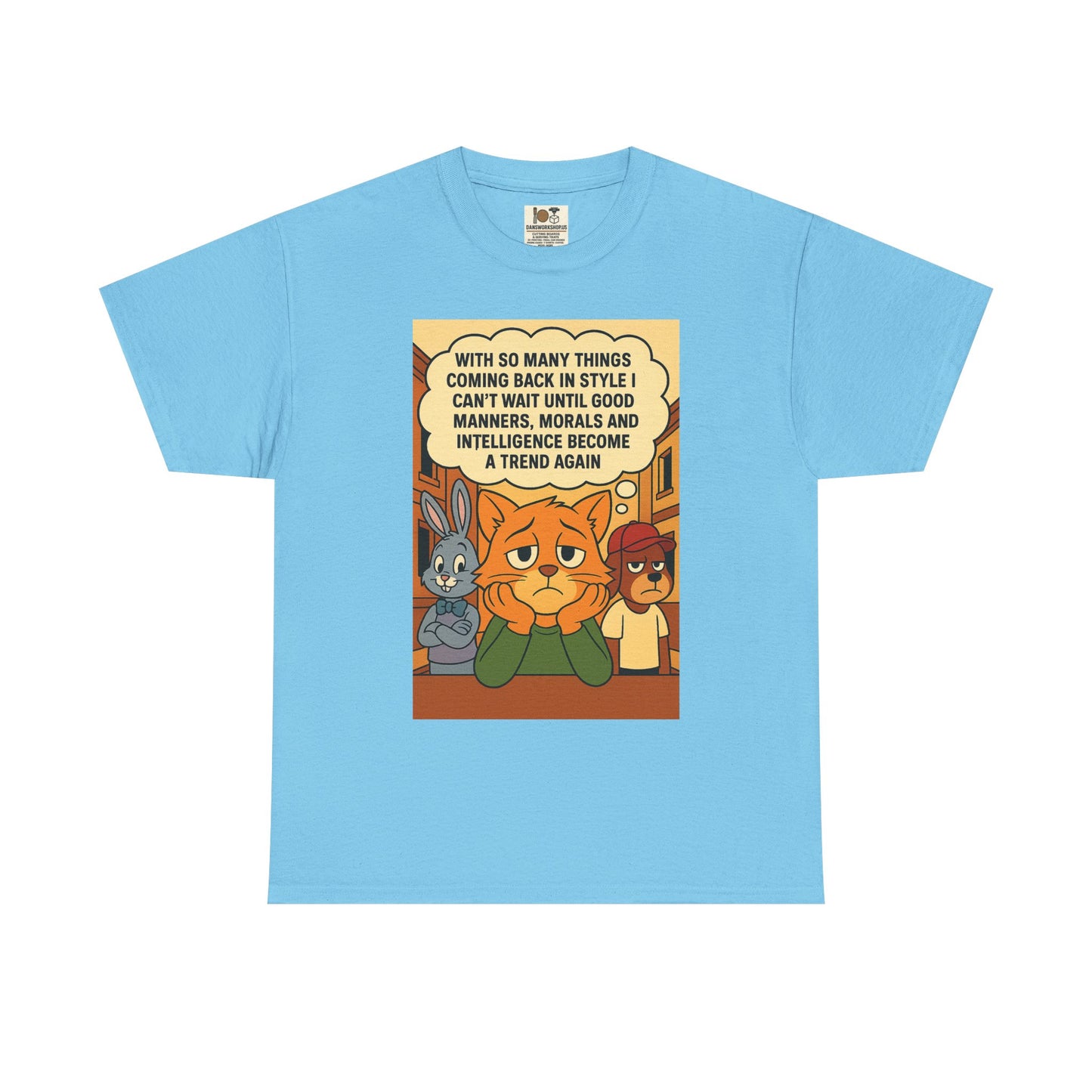 Funny Cat Tee, Unisex Heavy Cotton T-Shirt, Gift for Cat Lovers, Trendy Humor Shirt, Casual Everyday Wear, Unique Animal Design
