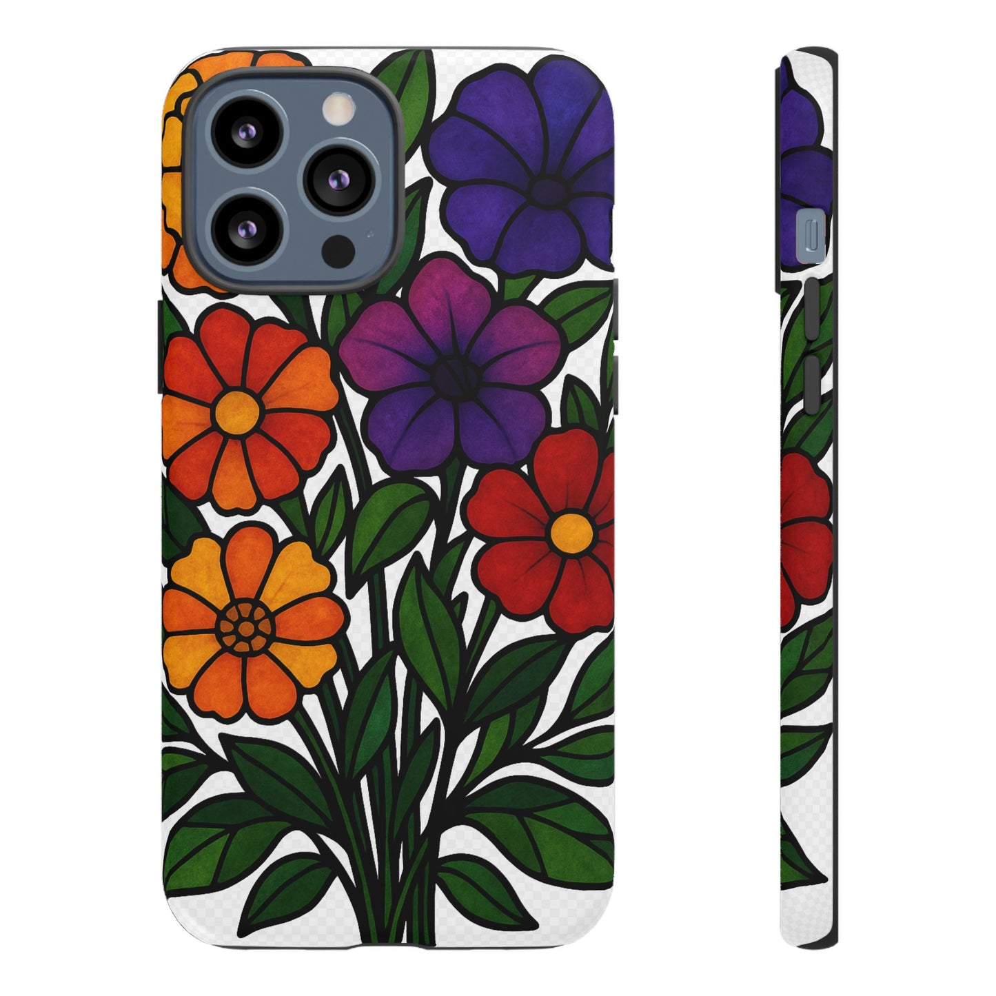 Floral Phone Case, Tough Cases with Colorful Flower Design, Gift for Flower Lovers, Summer Accessories, Trendy Phone Cover