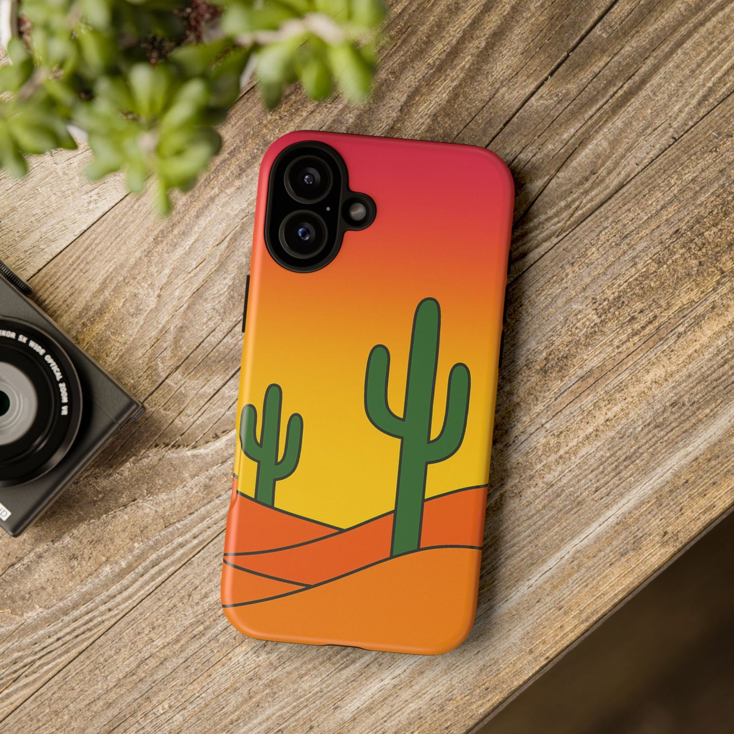 Desert Vibes Phone Case, Tough Cases, Cactus Design, Colorful Phone Cover, Summer Aesthetic, Unique Gift Idea
