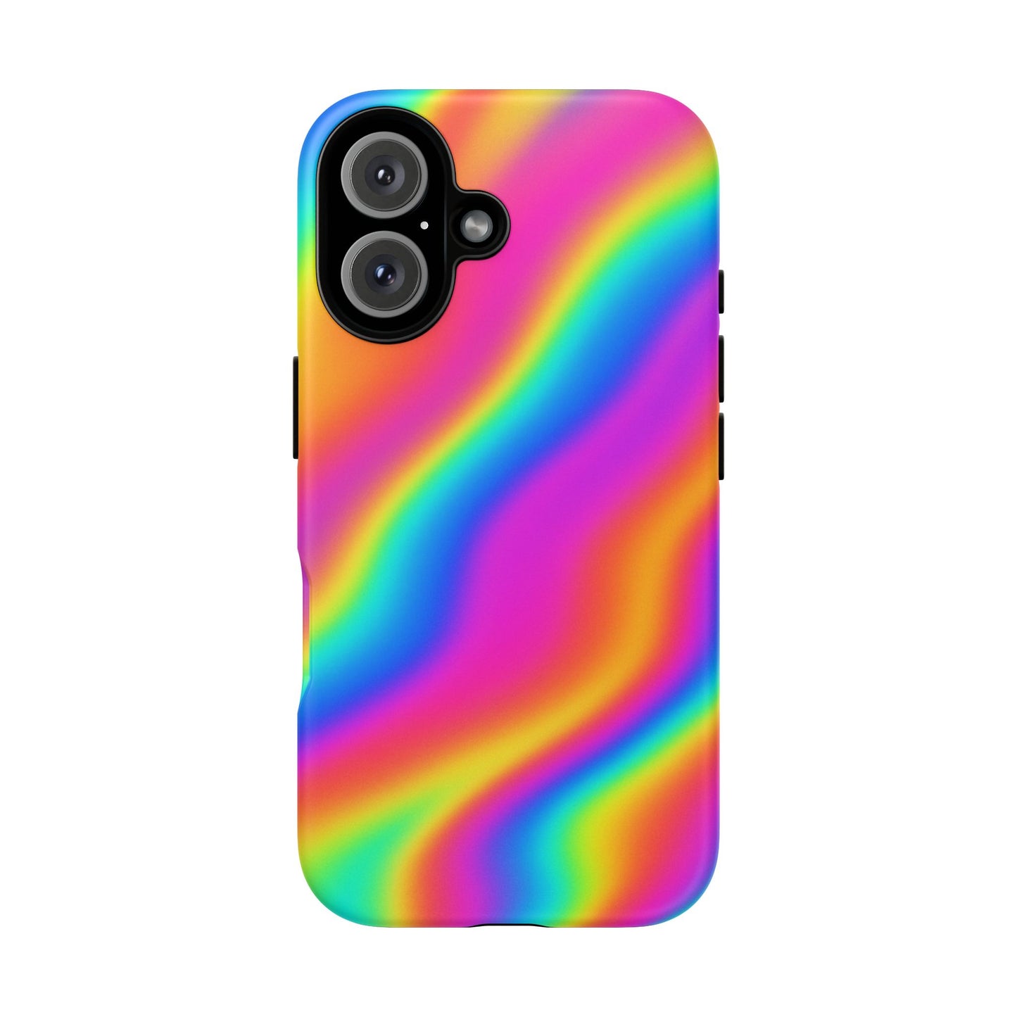 Rainbow Wavy Phone Case - Colorful Tough Cases for Stylish Protection, LGBTQ+ Pride Gift, Trendy Phone Accessory, Birthday, Holiday Present