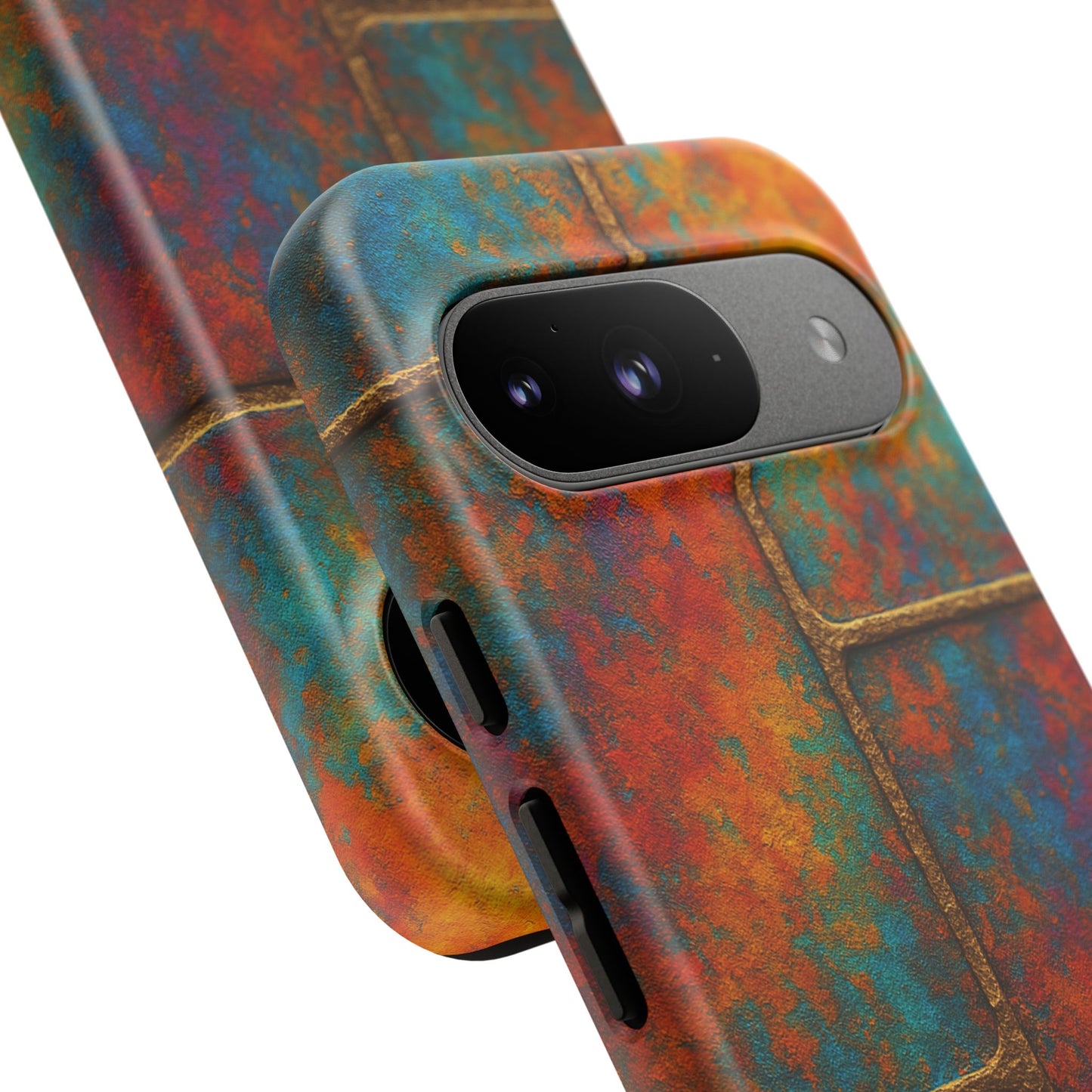 Colorful Textured Phone Case, Vibrant iPhone Cover, Tough Protective Shell, Unique Mobile Accessory, Artisan Phone Protection