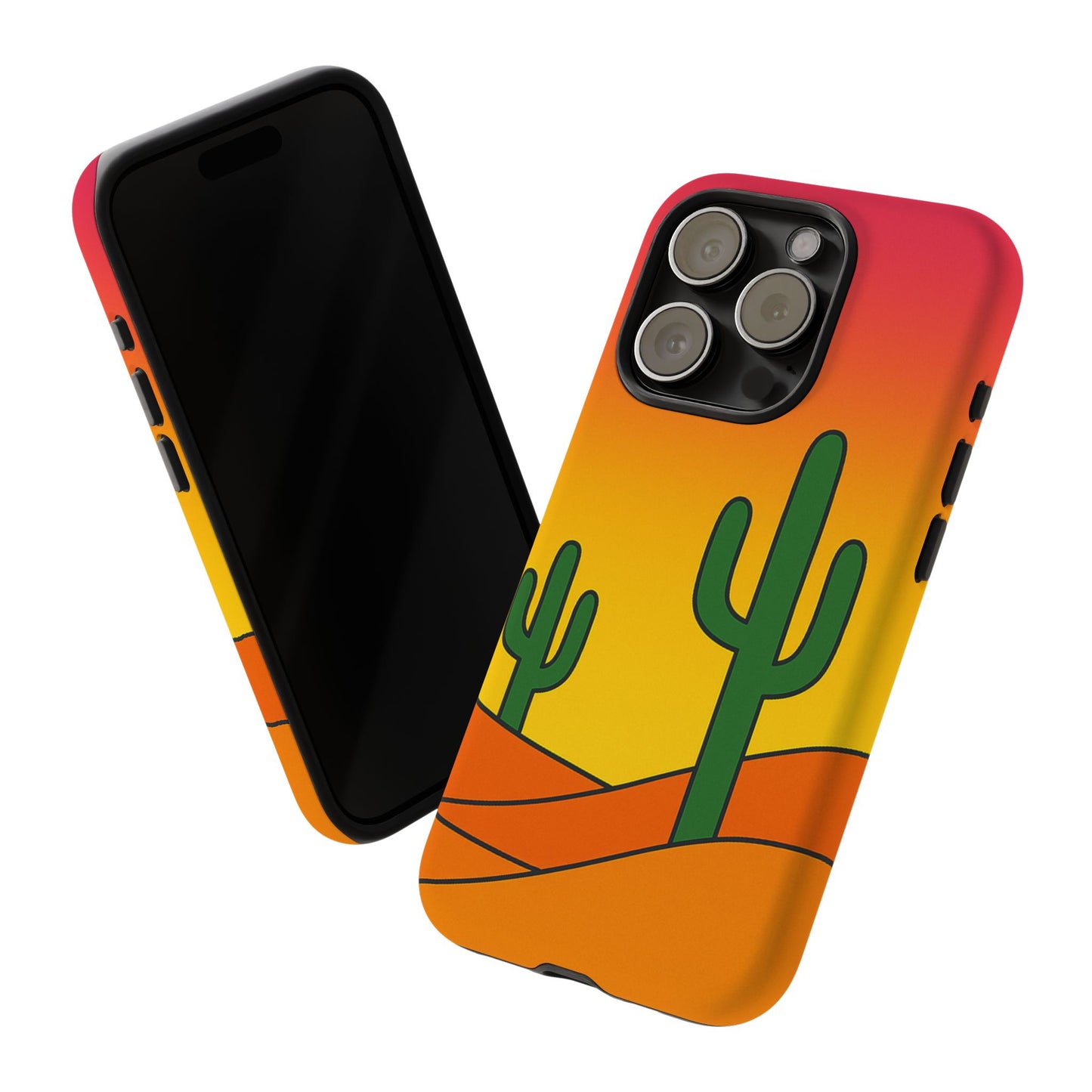 Desert Vibes Phone Case, Tough Cases, Cactus Design, Colorful Phone Cover, Summer Aesthetic, Unique Gift Idea
