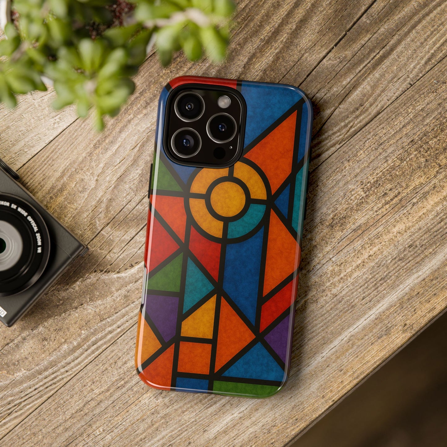 Colorful Stained Glass Phone Case, Artistic Phone Cover, Vibrant Protective Case, Unique Gift for Art Lovers, Stylish Smartphone Accessory