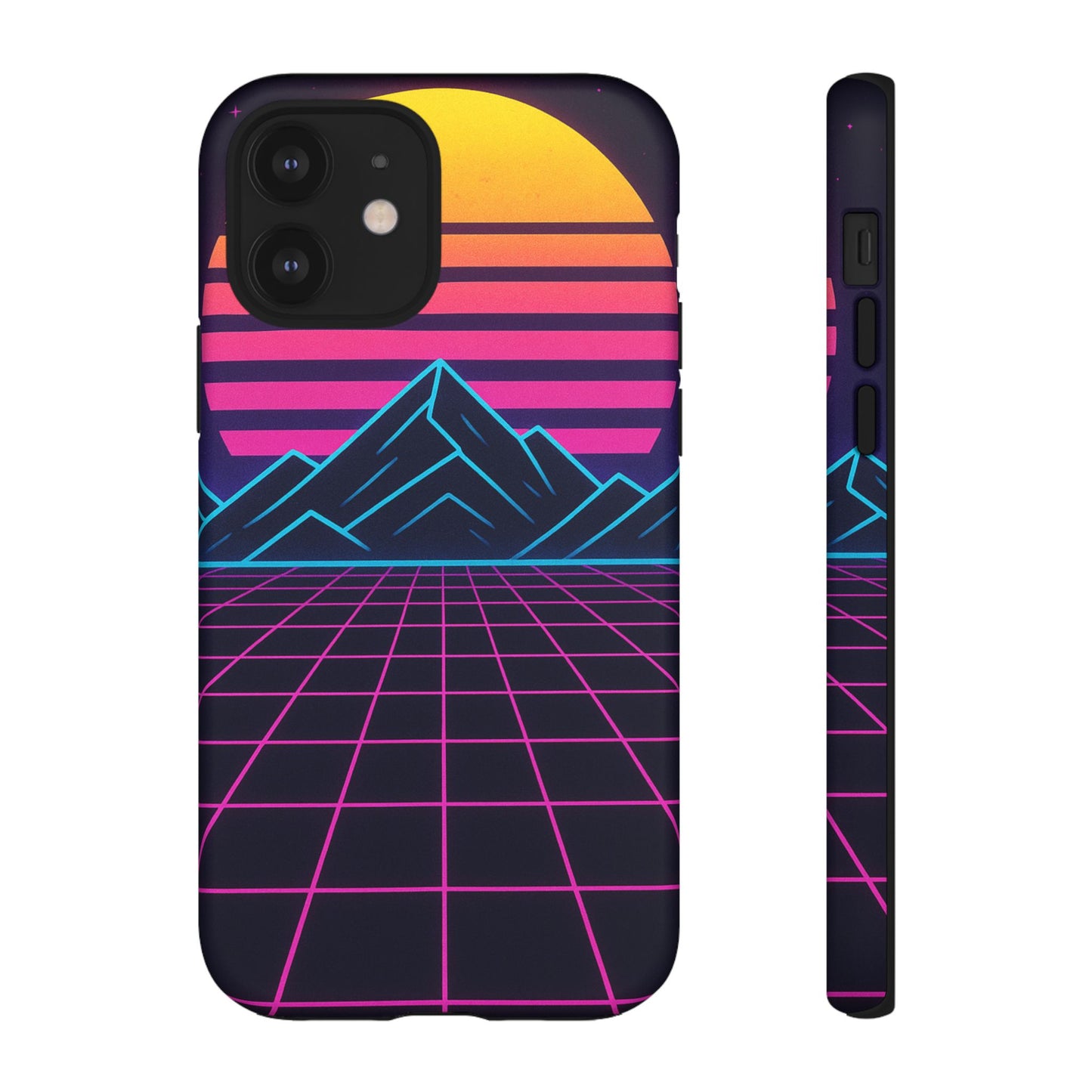 Retro Sunset Phone Case, Vintage Neon Case, 80s Aesthetic Cover, Gift for Tech Lovers, Unique Phone Accessories